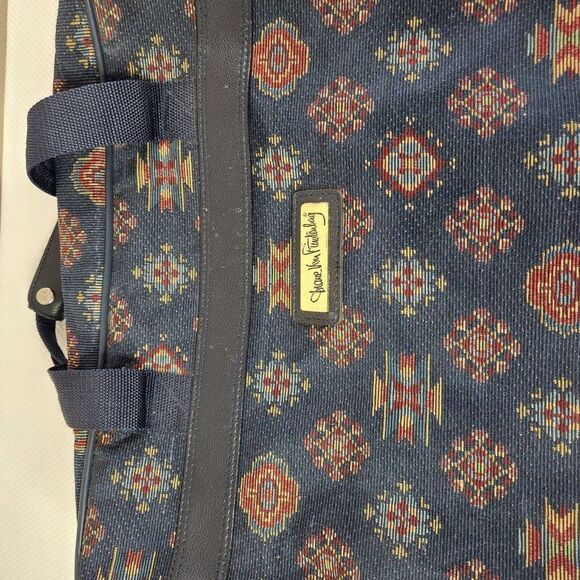 Vtg 90s Diane Von Furstenburg Navajo Aztec Print Tapestry Weekend Bag - Picture 3 of 11